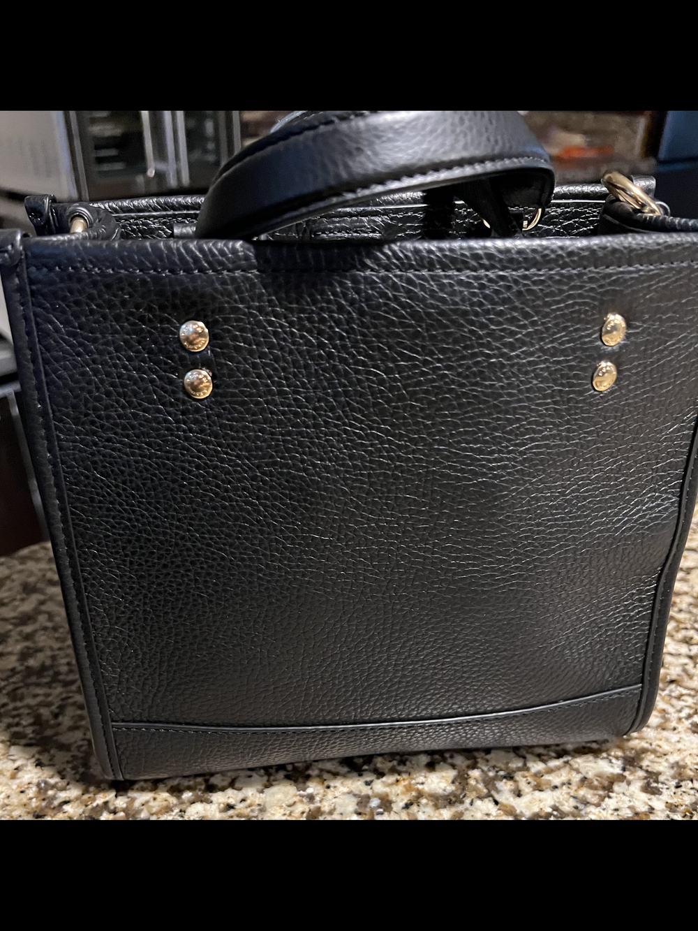Coach Black Pebbled Leather Mini Tote with Strap.  EUC - Picture 3 of 5
